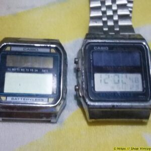 Vintage Retro Original Casio AL-180 & BB-800 Solar Digital LCD Watches