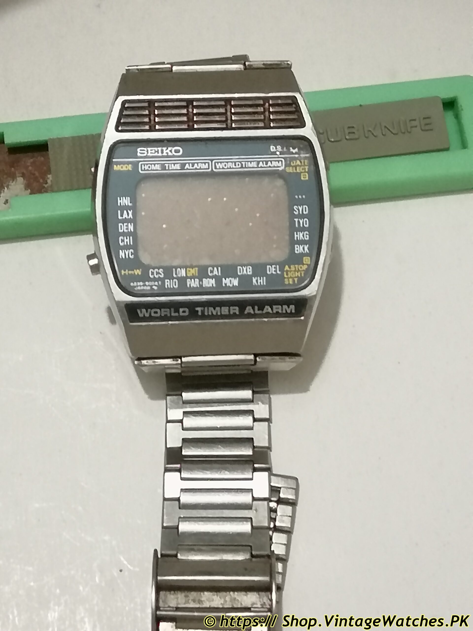 Seiko A239-5010 World Time Map Watch