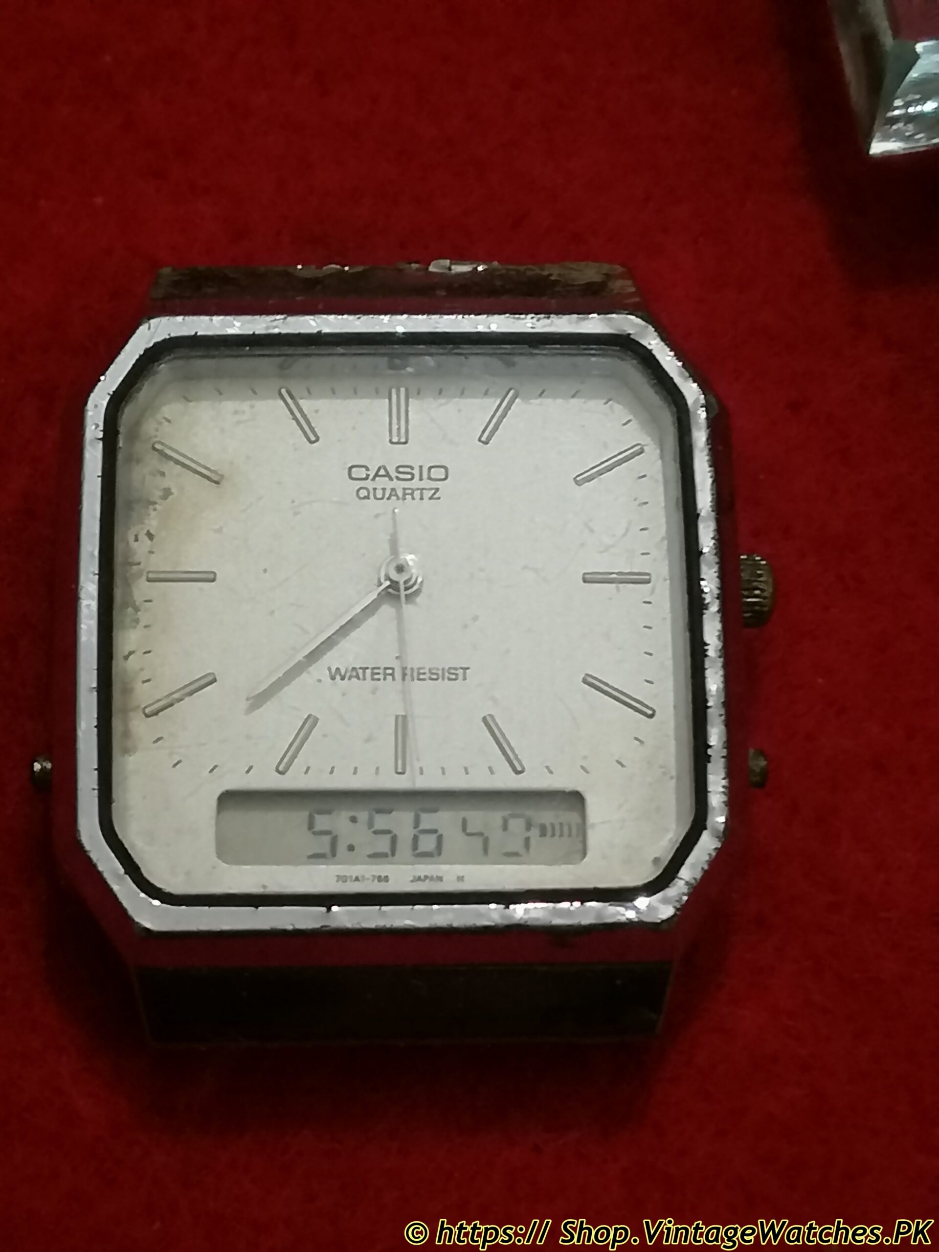 1990s Vintage Retro Casio AQ-419 & AQ-312 DualTime Digital LCD Watches - Image 2