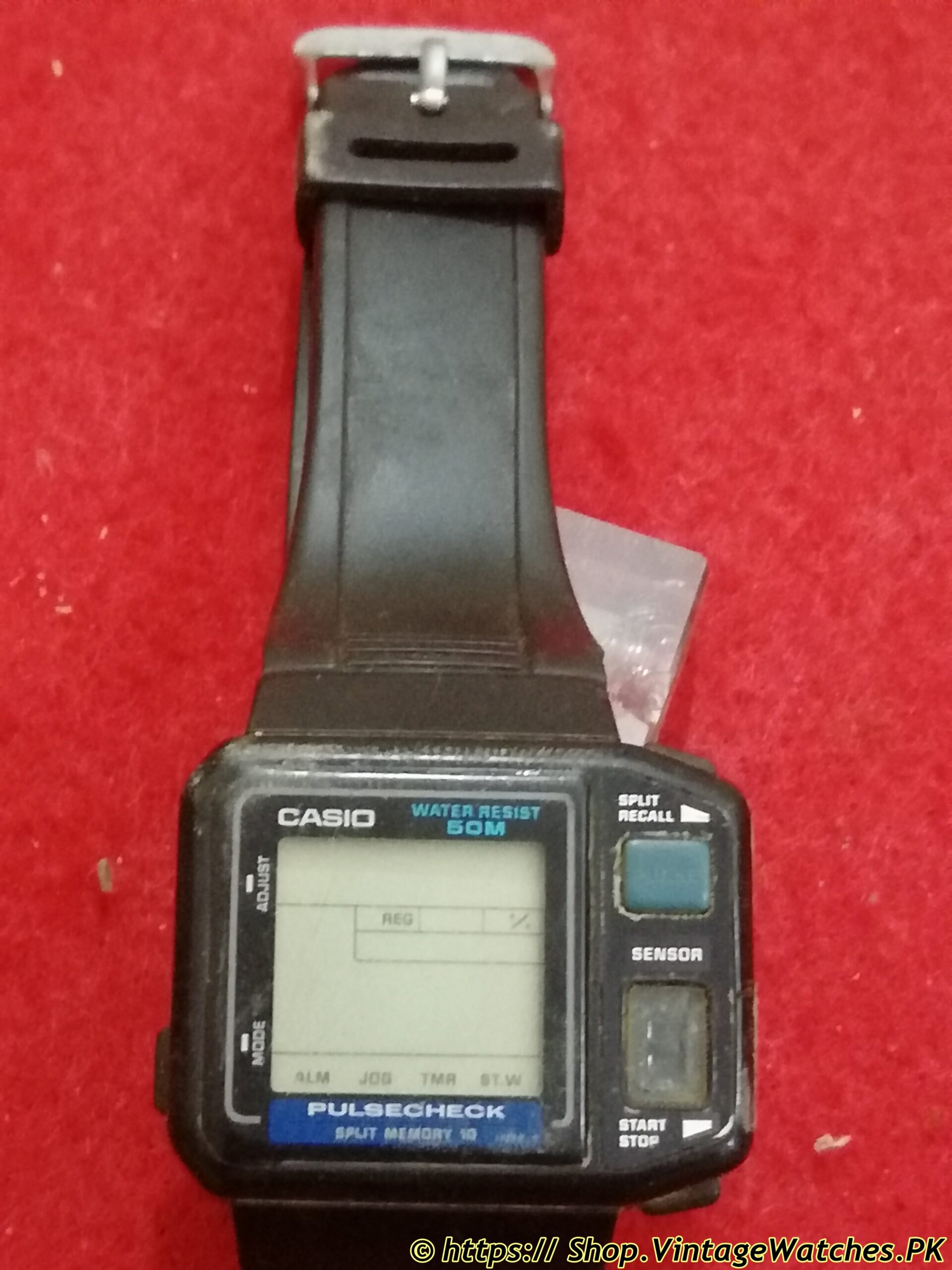 1980's Vintage Classic Casio JP-100W Pulse Check Digital LCD Watch - Image 2