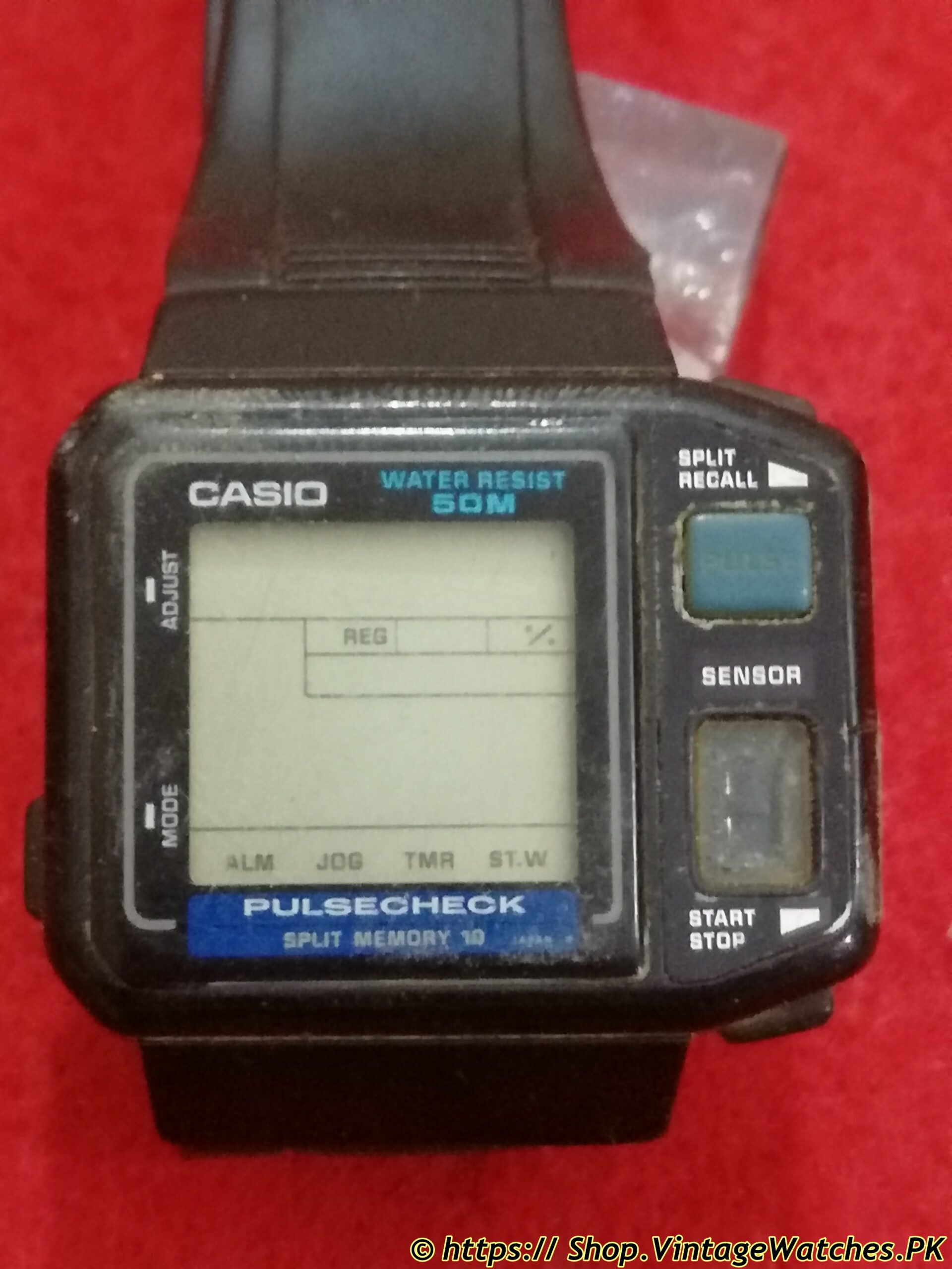 Casio JP-100W Pulse Check Digital LCD Watch